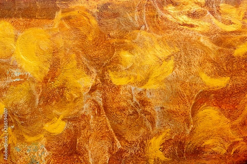 Texture of abstract antique vintage orange gold wall background. Art background for wallpaper and creative design.