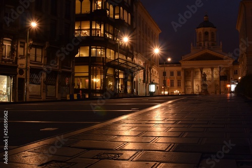 Cityscape at night in Brussels