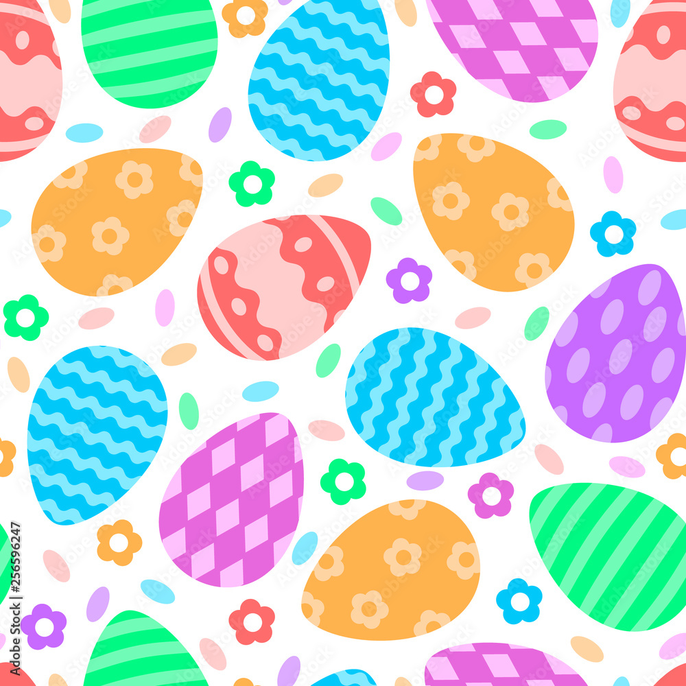 Easter eggs seamless pattern. Vector illustration
