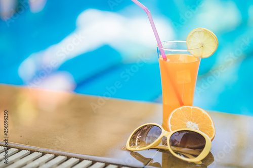 Wallpaper Mural Exotic tropical summer drinks beside the swimming pool. Torontodigital.ca