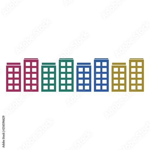 Colored buildings  Flat style 