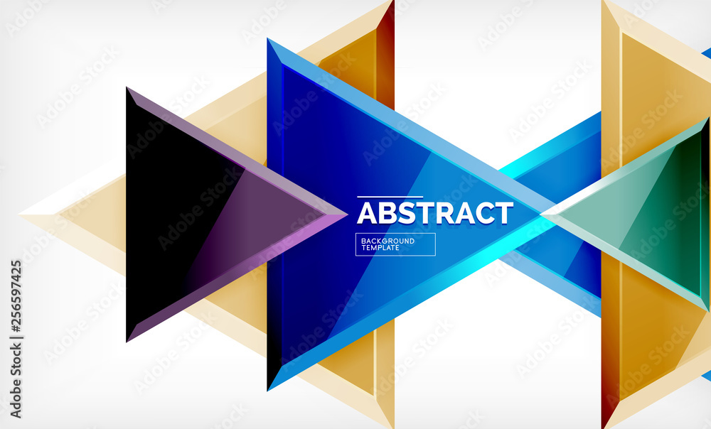 Triangular low poly background design, multicolored triangles Triangular low poly background design, multicolored triangles