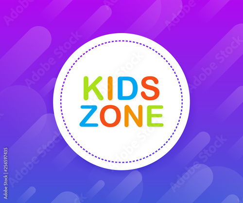 Kids Club. Kids zone banner. Place for fun and play. Vector illustration.