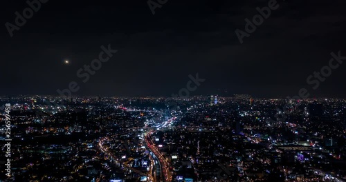 Wallpaper Mural Aerial shot of the aerial traffic in Mexico City at night Torontodigital.ca
