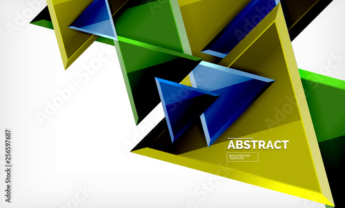 Tech futuristic geometric 3d shapes  minimal abstract background