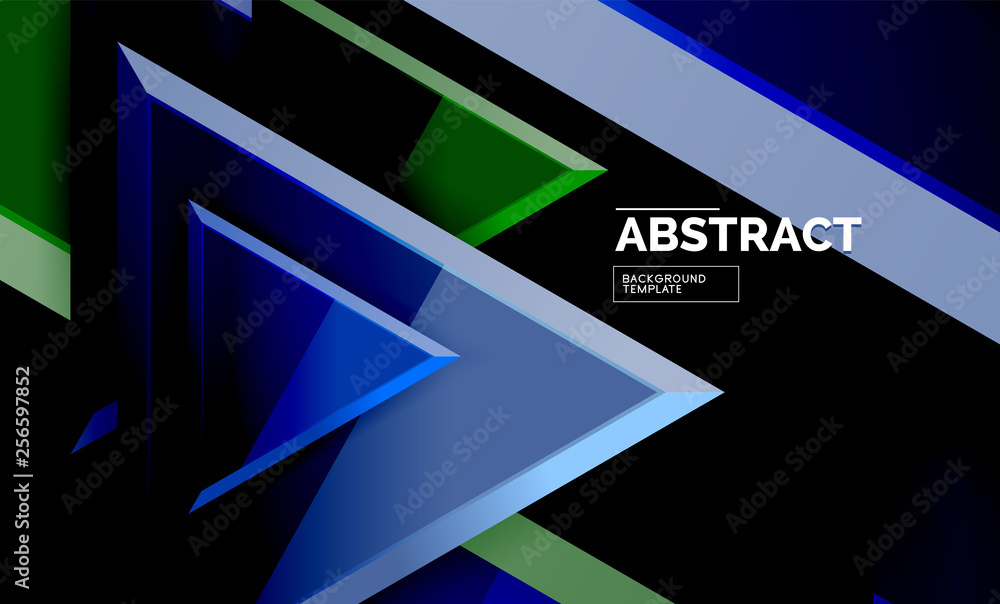 Flying triangles compostion geometric background Flying triangles compostion geometric background