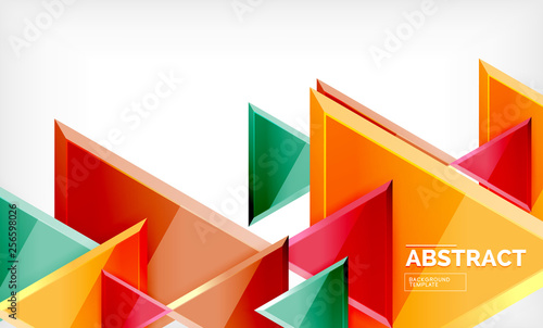 Triangular low poly background design, multicolored triangles