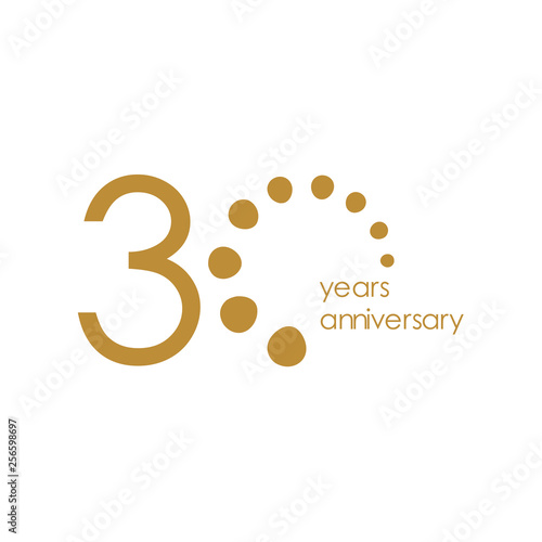 30 Year Anniversary Vector Template Design Illustration
