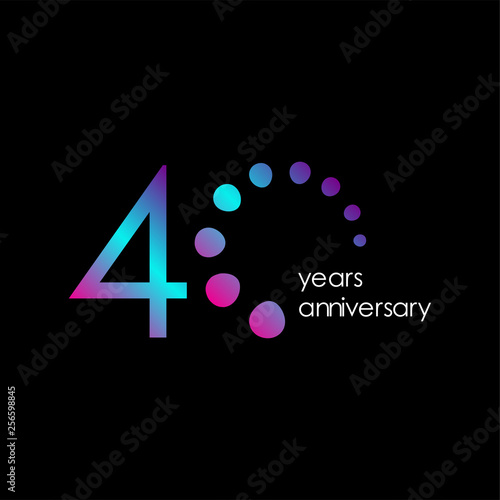 40 Year Anniversary Vector Template Design Illustration