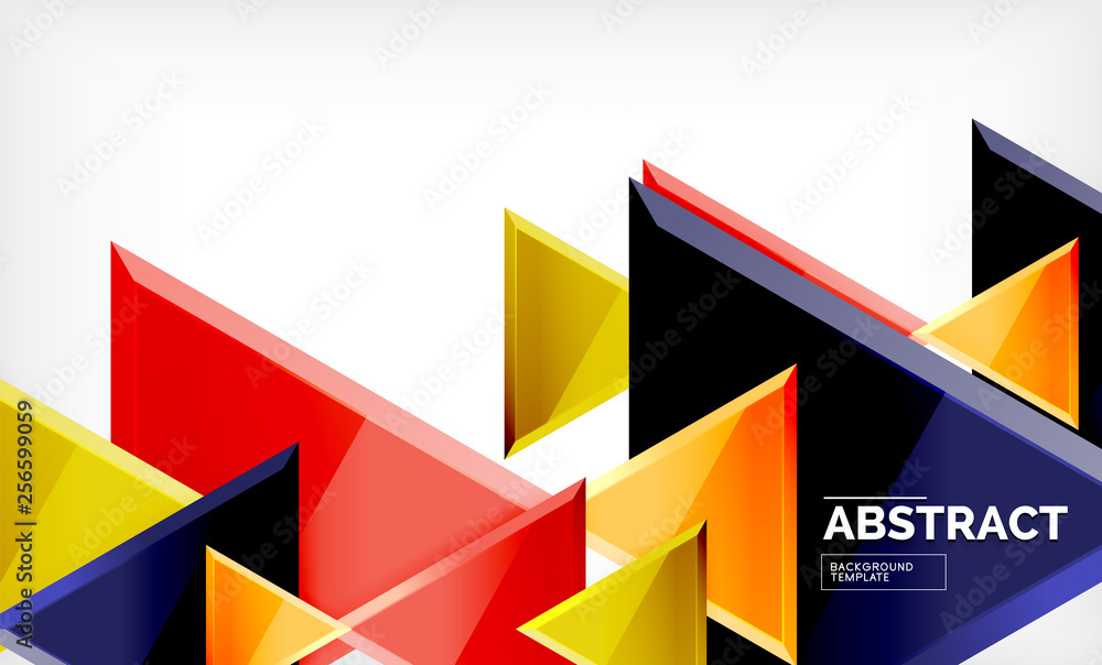 Flying triangles compostion geometric background Flying triangles compostion geometric background