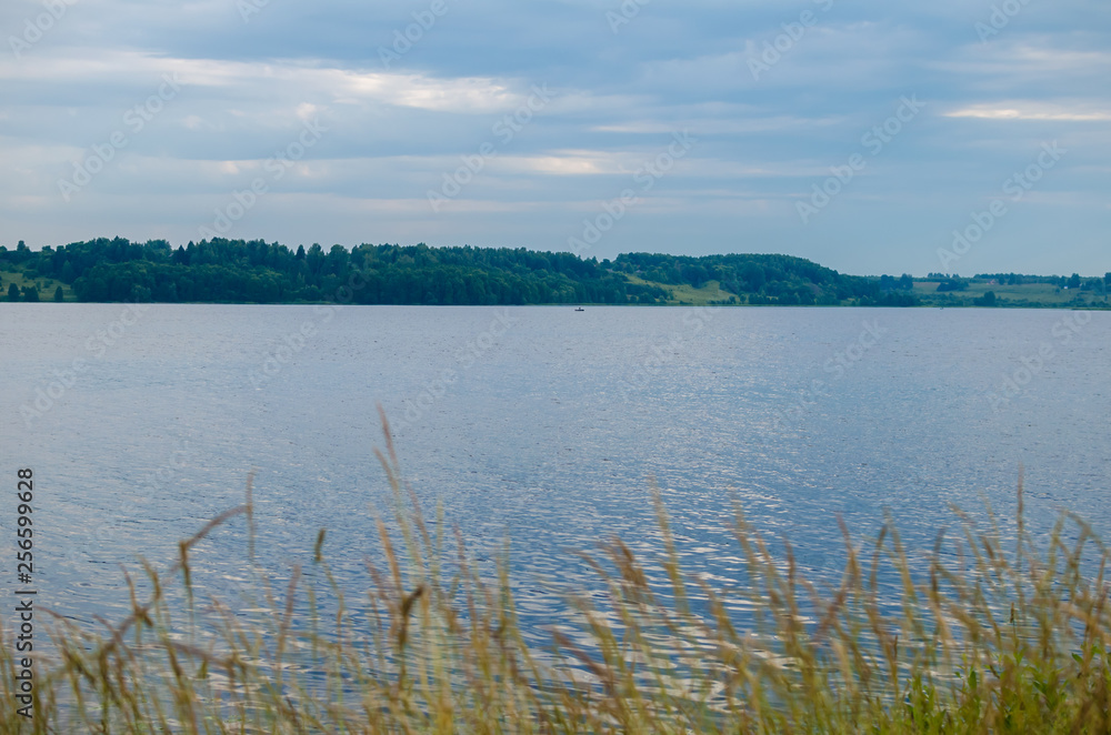 landscape with lake and blue sky landscape with lake and blue sky