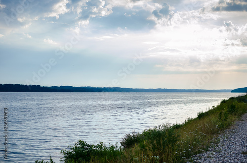 clouds over lake