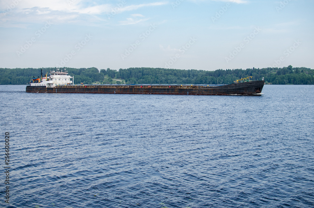  cargo ship on the river