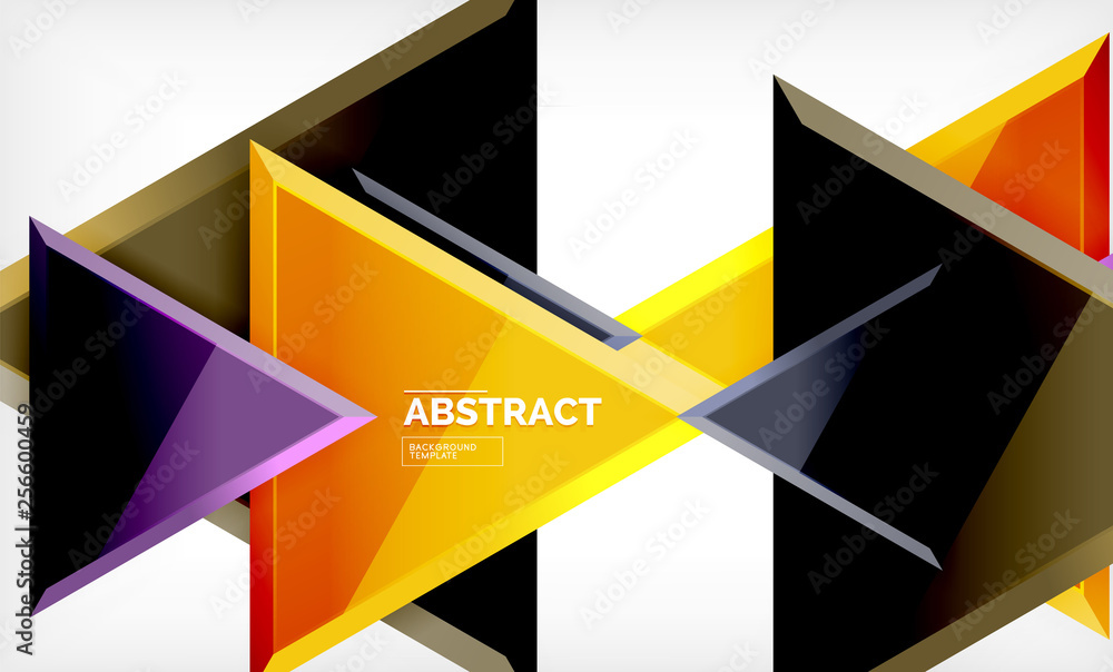 Triangular low poly background design, multicolored triangles Triangular low poly background design, multicolored triangles