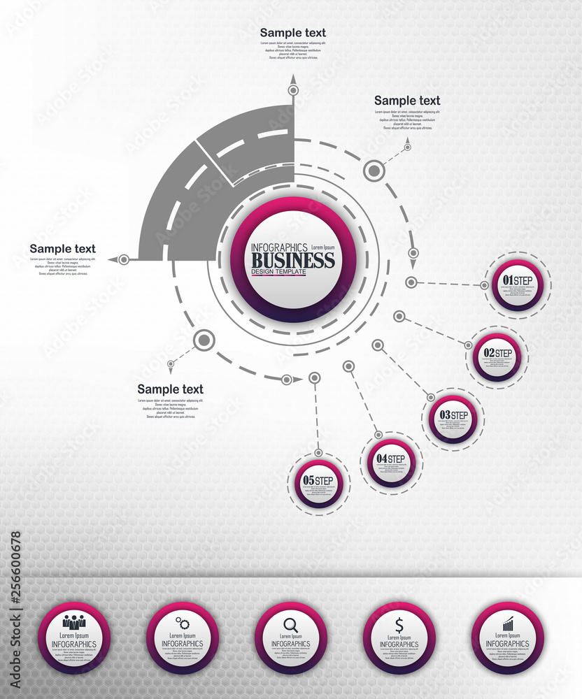 Infographics Business Template concept with 5 options Infographics Business Template concept with 5 options