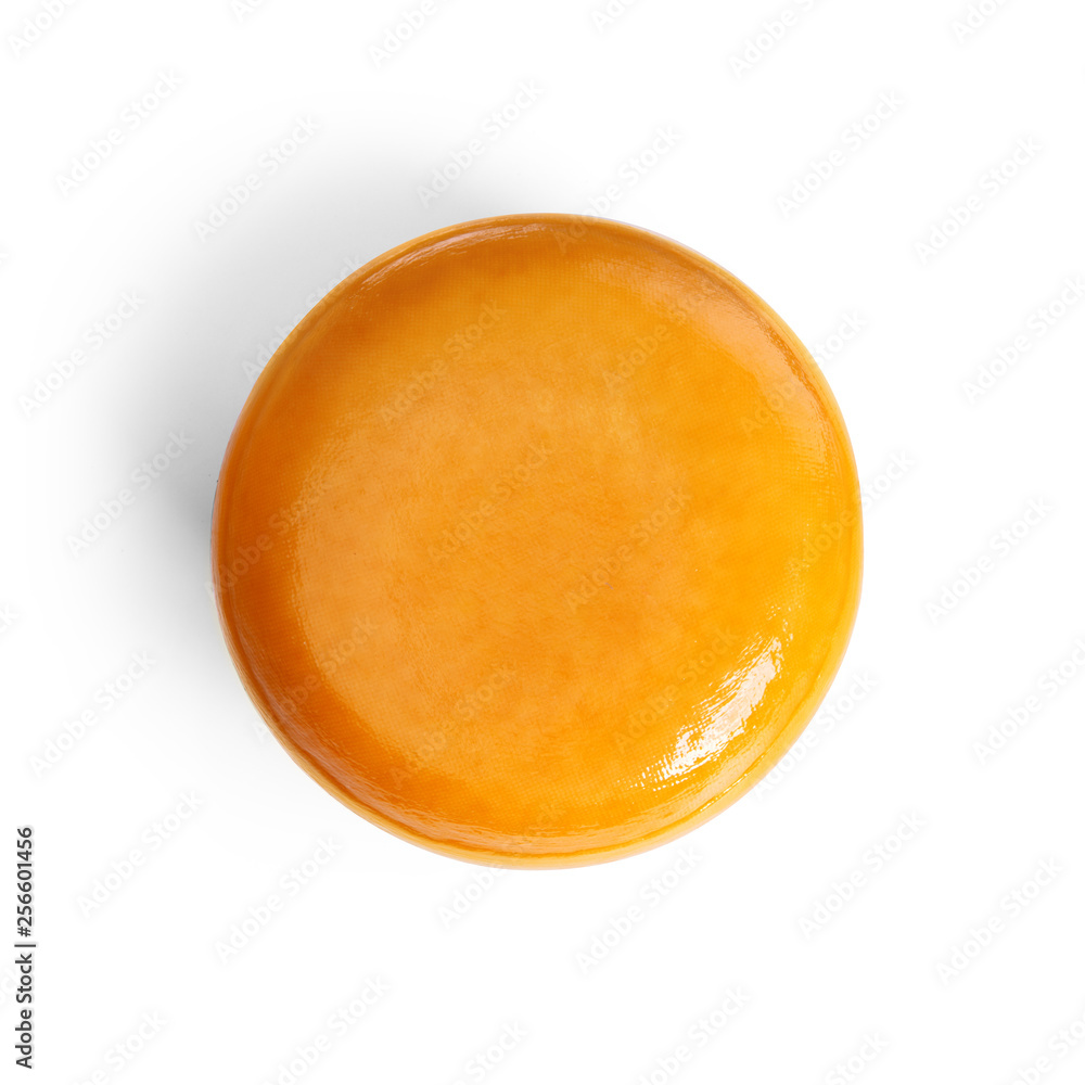 Cheese wheel isolated on white background. Packaging template mockup collection. With clipping Path included. Top overhead view Cheese wheel isolated on white background. Packaging template mockup collection. With clipping Path included. Top overhead view