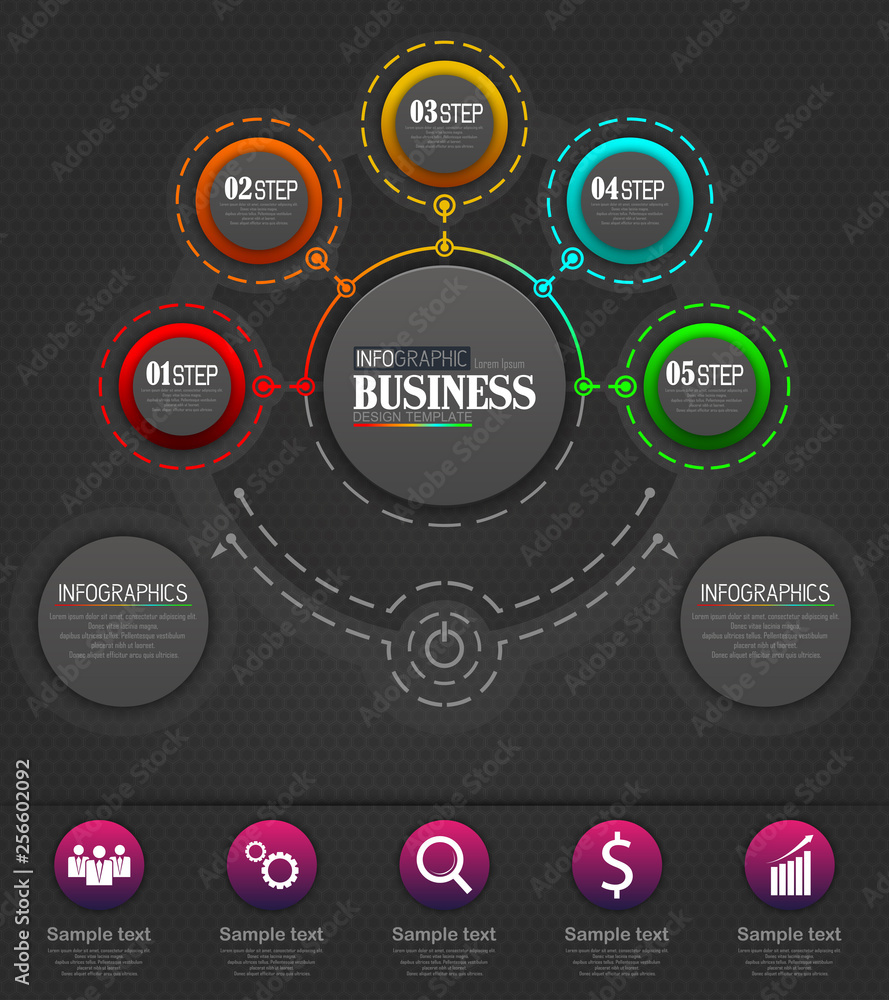 Obraz premium Infographics Business Template concept with 5 options