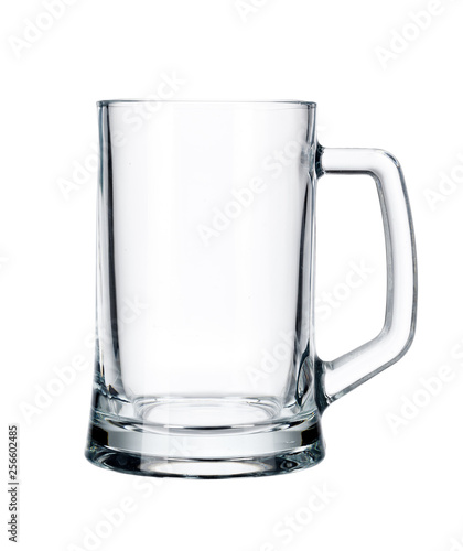 Empty beer mug isolated on white background