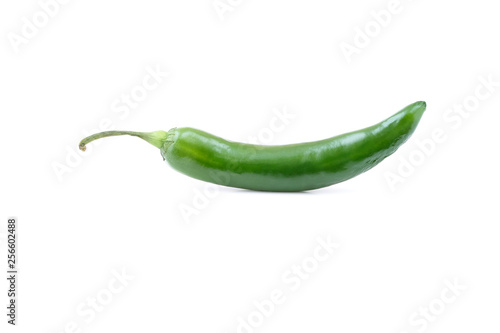 Organic serrano pepper isolated on white background photo