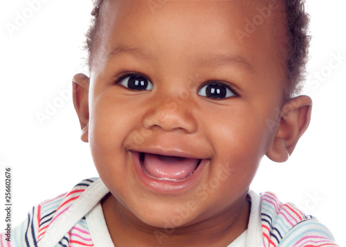 Funny and happy african baby