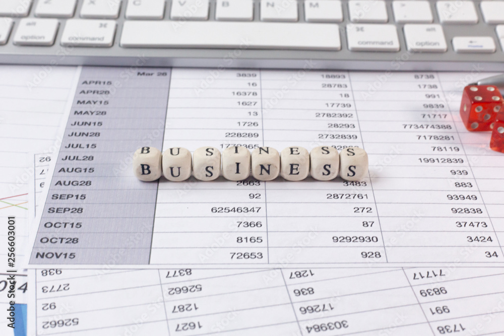 The Business word on wood cube business content image. The Business word on wood cube business content image.