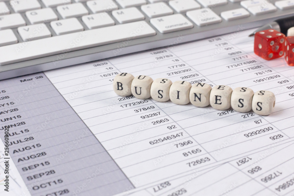 The Business word on wood cube business content image. The Business word on wood cube business content image.