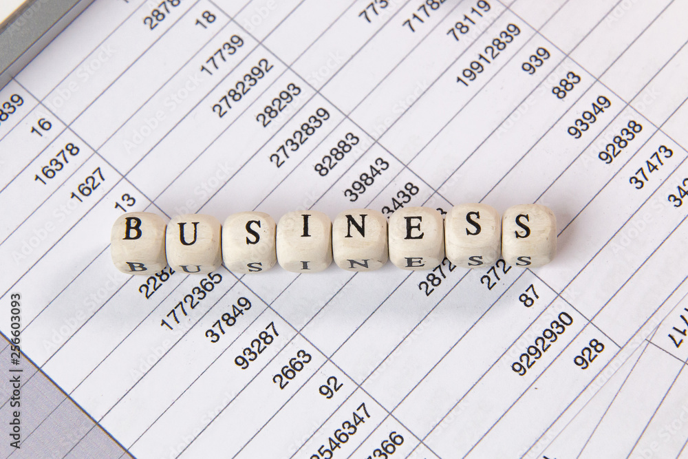 The Business word on wood cube business content image. The Business word on wood cube business content image.