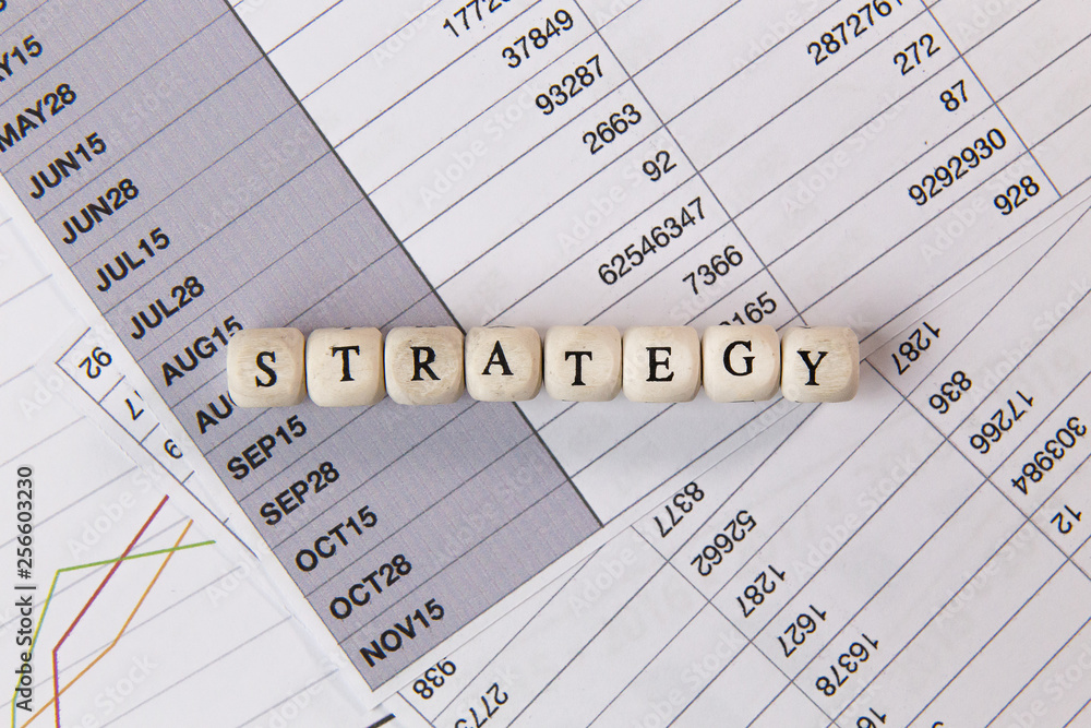 The strategy word on wood cube business content image. The strategy word on wood cube business content image.