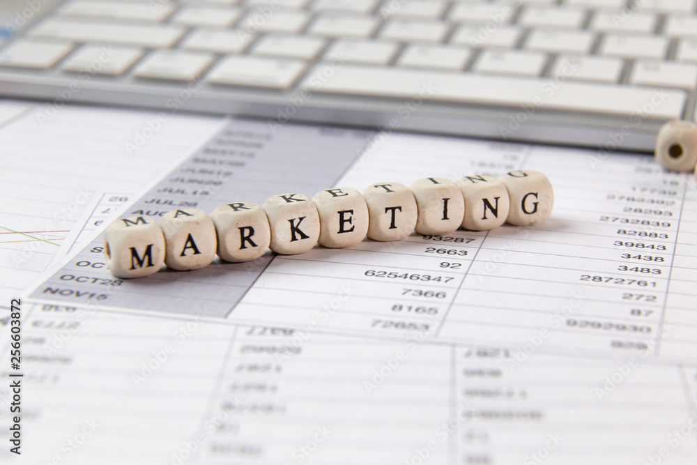 The marketing word on wood cube business content image.. The marketing word on wood cube business content image..