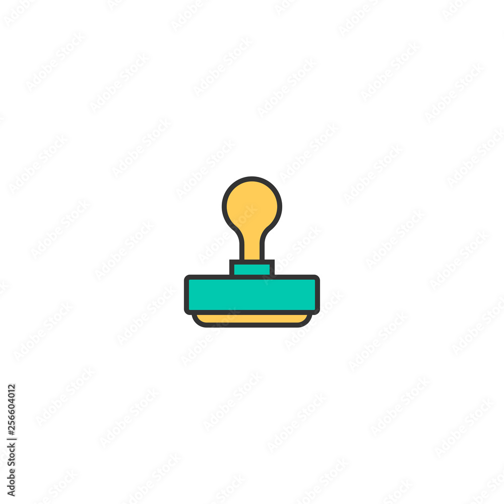 stamp icon line design. Business icon vector design stamp icon line design. Business icon vector design