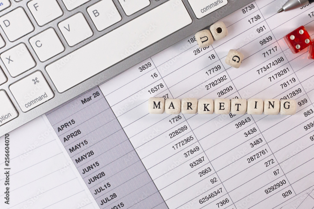 The marketing word on wood cube business content image.. The marketing word on wood cube business content image..