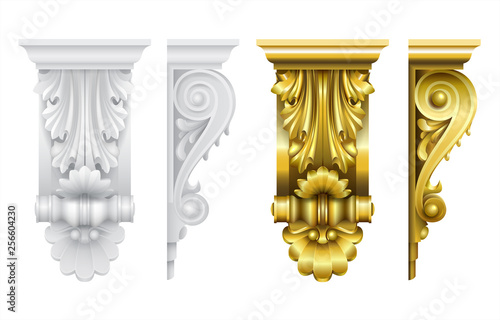 Classic frontal bracket gold and stone set