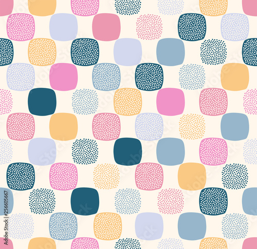 Seamless creative stylish doodle dots playful pattern - Vector