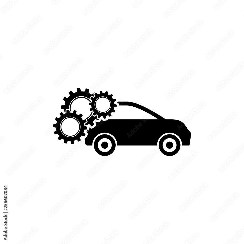 Auto service icon, isolated black icon on white background