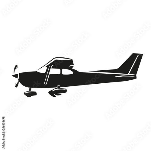 Small plane vector illustration. Single engine propelled aircraft.