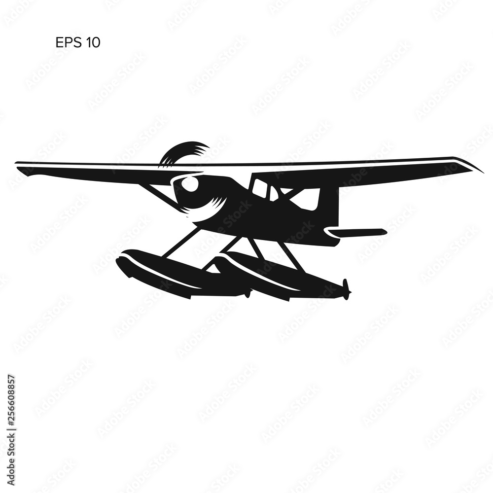Small seaplane isolated vector illustration Small seaplane isolated vector illustration