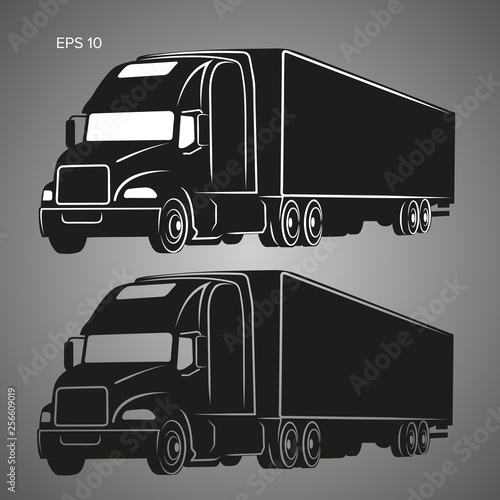 Modern american truck vector illustration. Heavy transport picture
