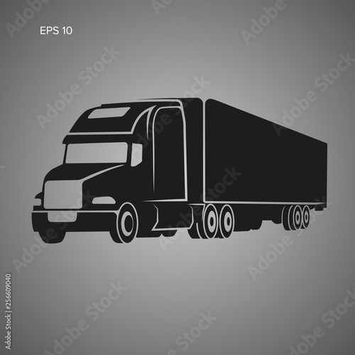 Modern american truck vector illustration. Heavy transport picture
