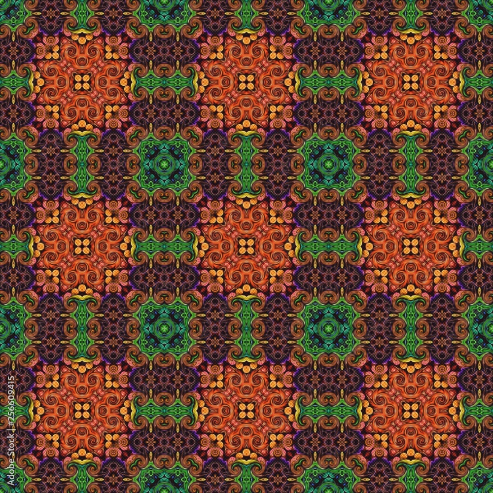 Seamless raster pattern in oriental style Flower psychedelic mosaic Pattern for wallpaper, backgrounds, decor for tapestries, carpet Seamless raster pattern in oriental style Flower psychedelic mosaic Pattern for wallpaper, backgrounds, decor for tapestries, carpet