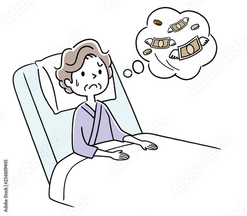 入院費用が気になるシニア女性