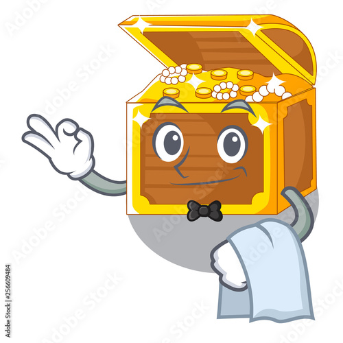 Waiter treasure underwater cartoons in the water