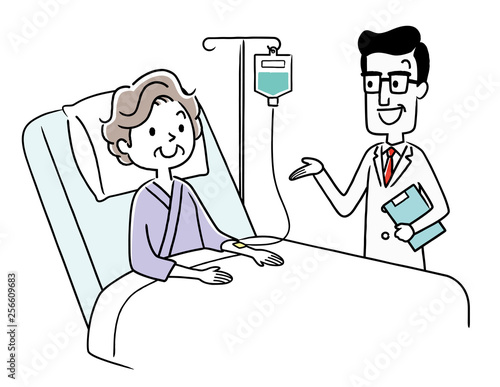 入院患者と医師