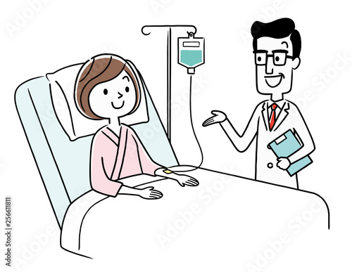 入院患者と医師