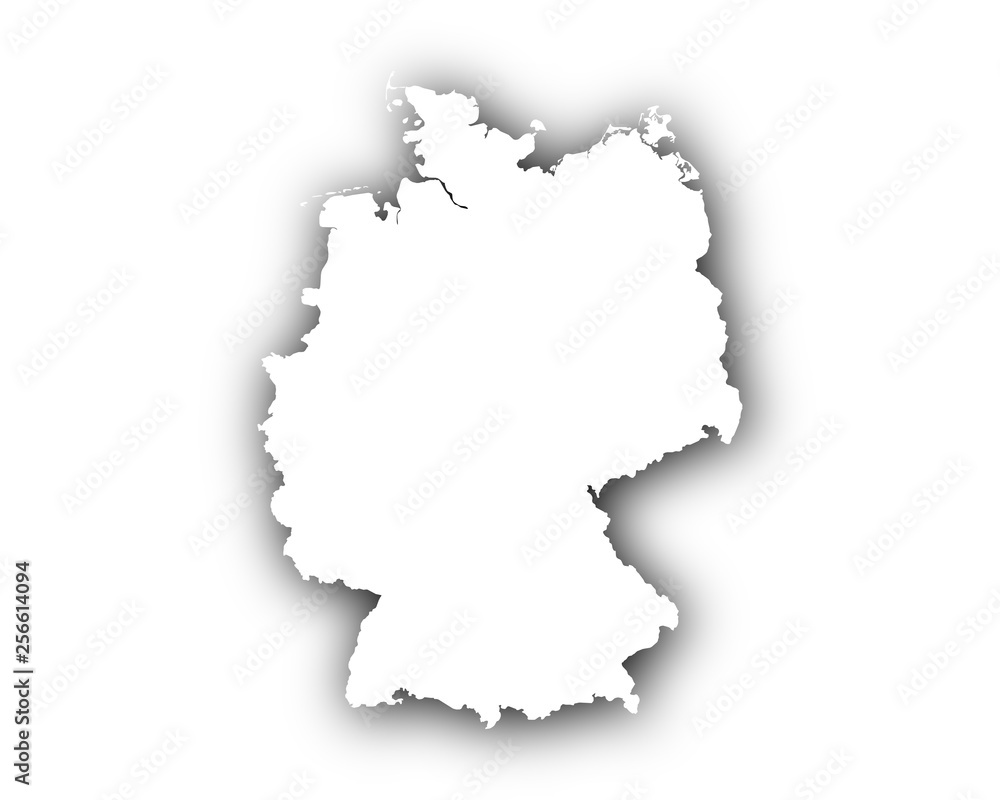 Obraz premium Karte von Deutschland mit Schatten