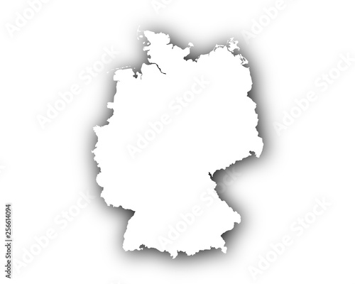 Karte von Deutschland mit Schatten