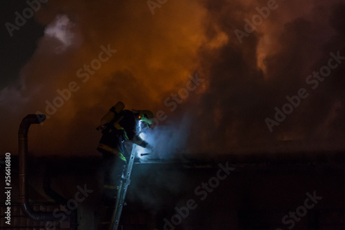 Fireman in action