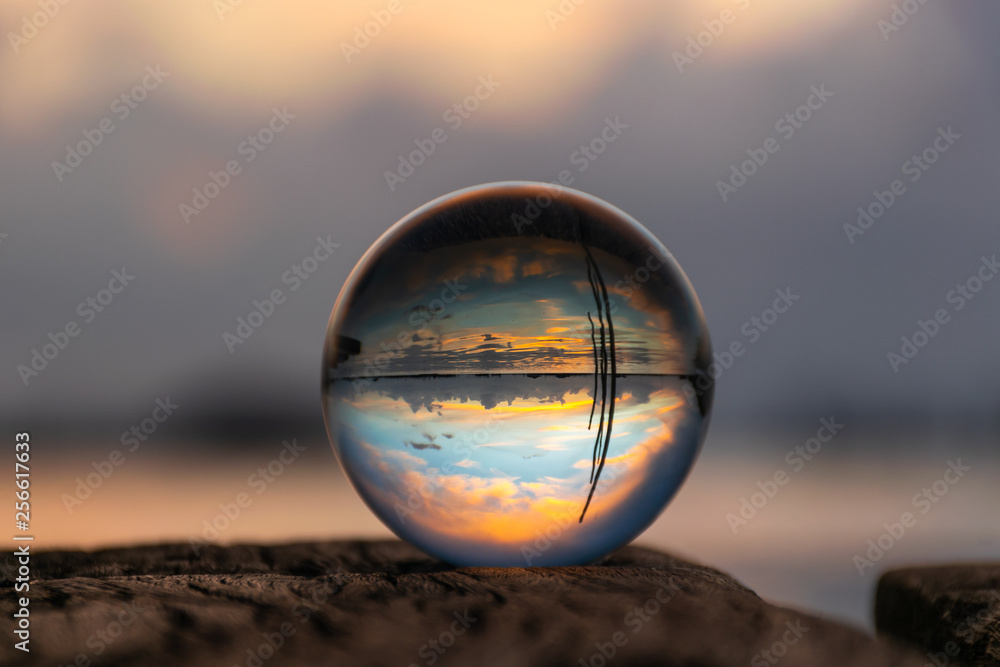 Reflections on the crystal ball of the lake during sunset / Koh Yo ...