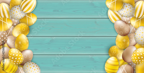 Noble Golden Easter Eggs Centre Heap Wooden Turquoise Header