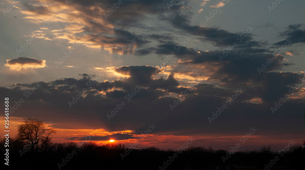 Fototapeta premium Spring sunset in Oklahoma