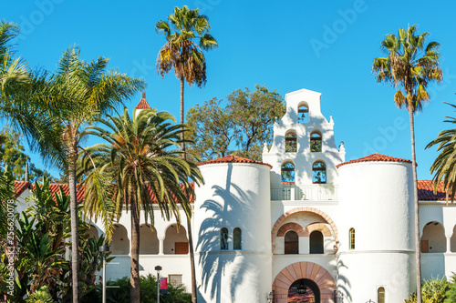 Hepner Hall housing School of Social Work, symbol of San Diego State University, California, USA #256620078